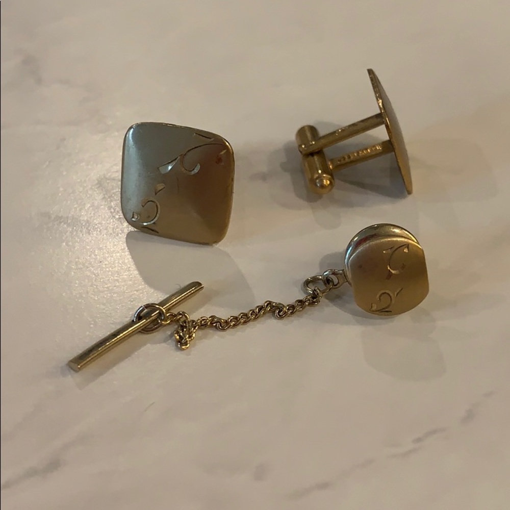 Vintage Mr. X Cuff Links & Tie Pin